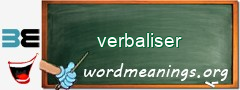 WordMeaning blackboard for verbaliser